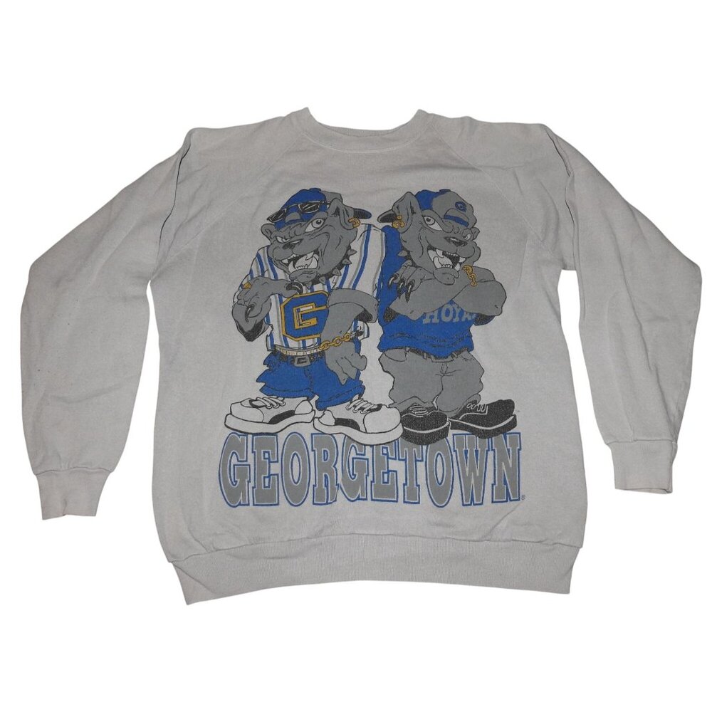 Vintage 80s Georgetown University Hoyas Hip Hop Dogs Crew Neck Sweatshirt XL
